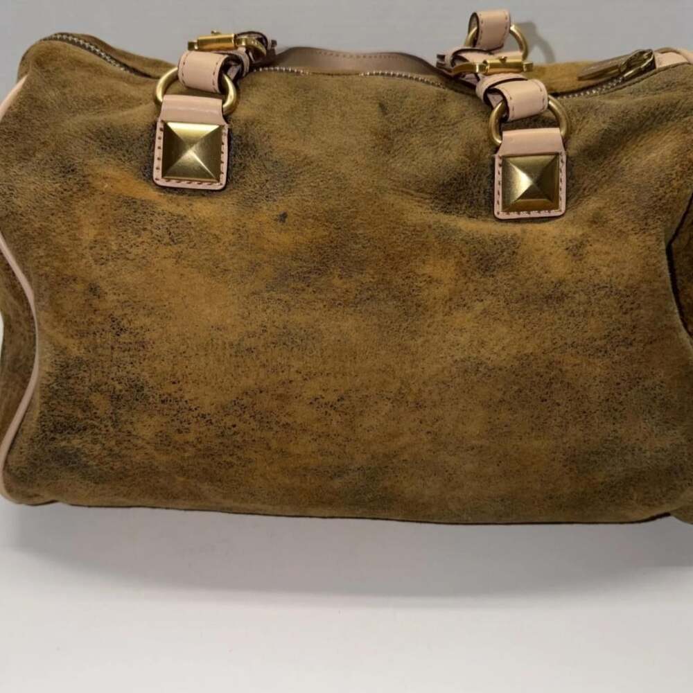 Michael Kors Suede Satchel Handbag Rustic Brown - Picture 4 of 8